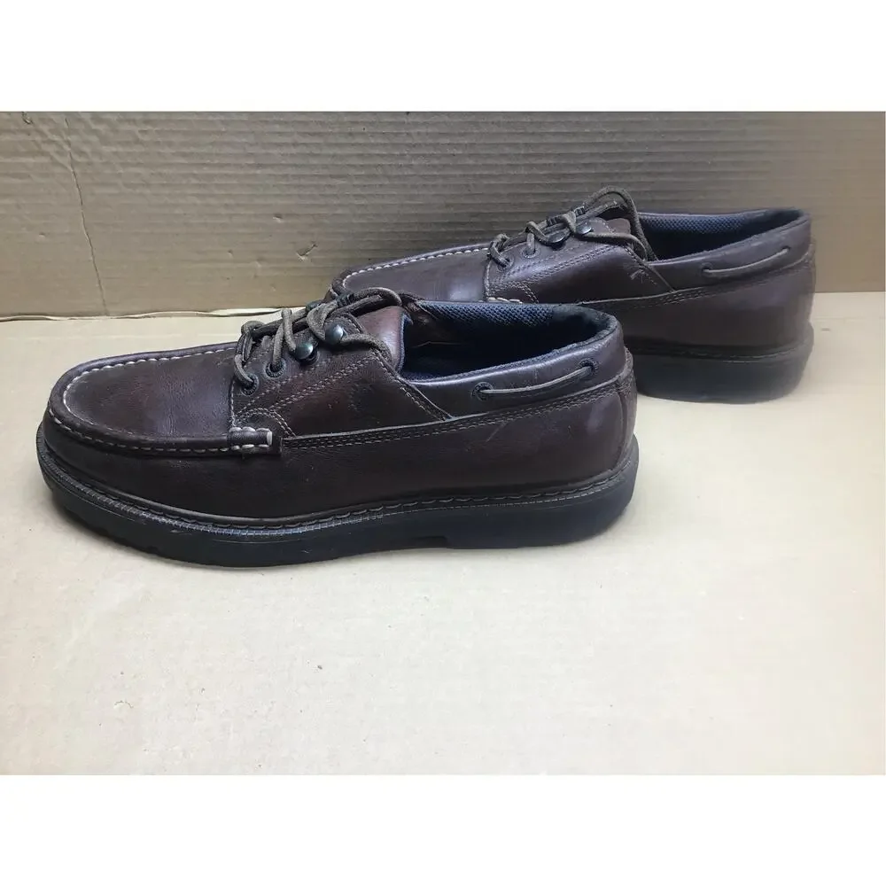 Tommy Hilfiger Men’s Size 11 M Brown Leather Lug Sole Boat Shoes Ox M14427 CH06
